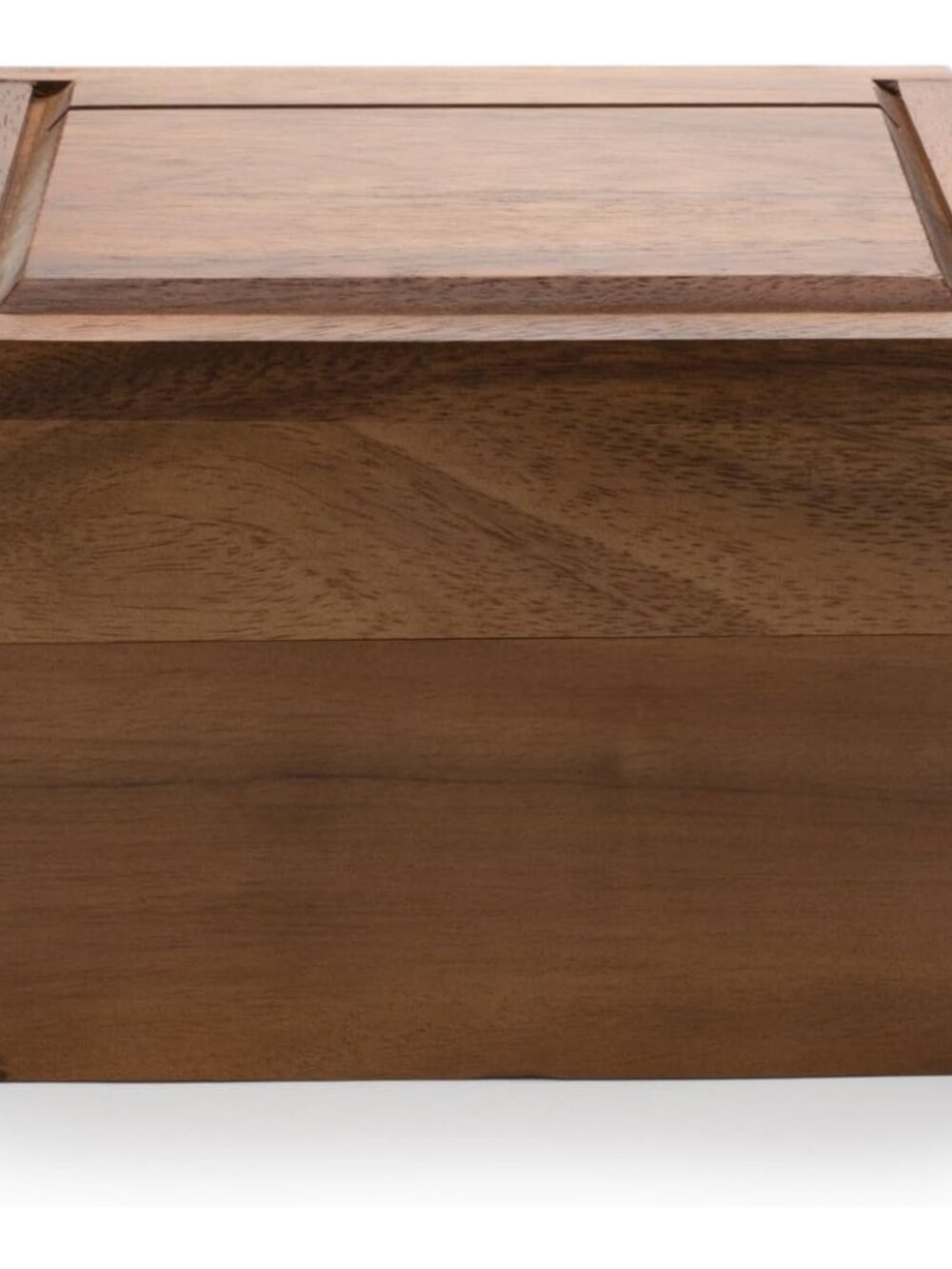 Acacia Wood Recipe Box with Divider Tabs, 2 Compartment, Single | Includes Divid - Picture 4 of 7